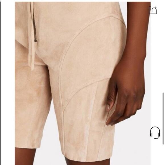 NWT Retrofete Amanda Suede Bike Shorts In Hummus - Picture 7 of 7